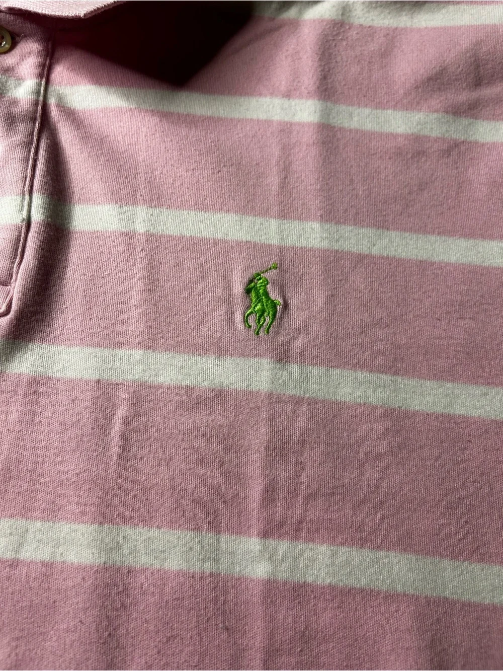 Ralph Lauren Pink & White Striped Polo Shirt